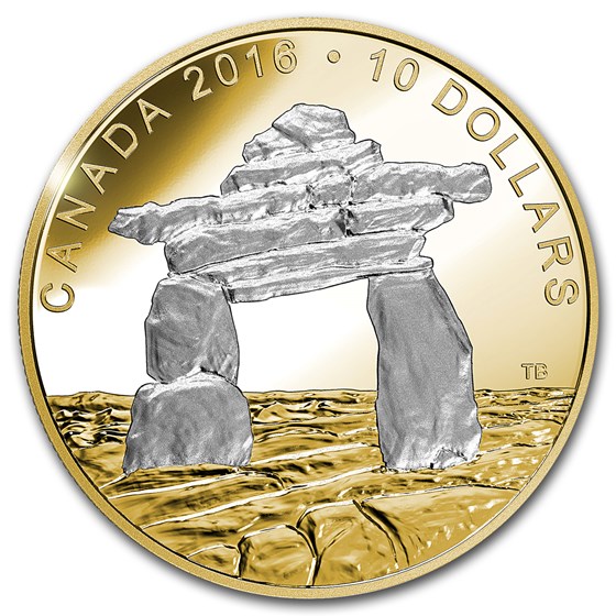 2016 Canada 1/2 oz Silver $10 Proof Iconic Canada Inukshuk 2016 Canada 1/2 oz Silver $10 Proof Iconic Canada Inukshuk